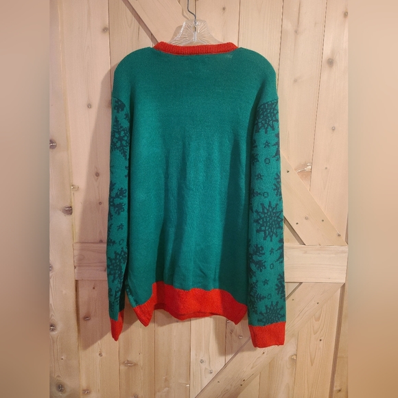 New Ugly Christmas Party Sweater December 25 Meowy Catmas Large Reindeer Cats - Picture 3 of 8